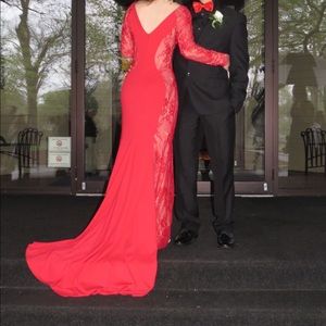 red sherri hill prom/evening gown - size 4